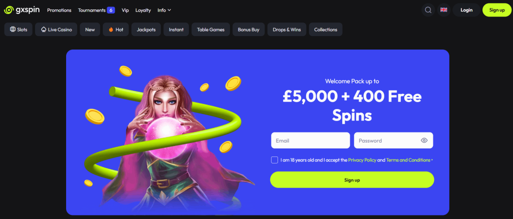 Gxspin Casino Screenshot