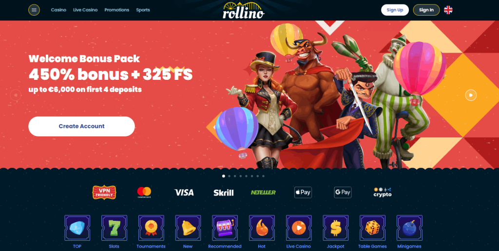 Rollino Casino Screenshot