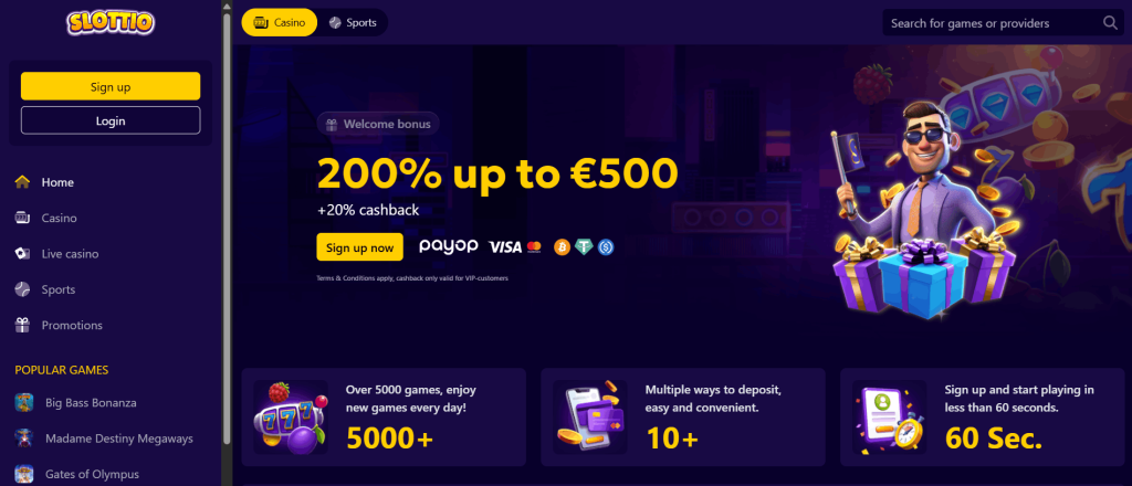 Slottio Casino Screenshot