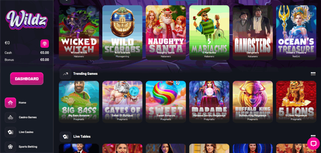 Wildz Casino Screenshot