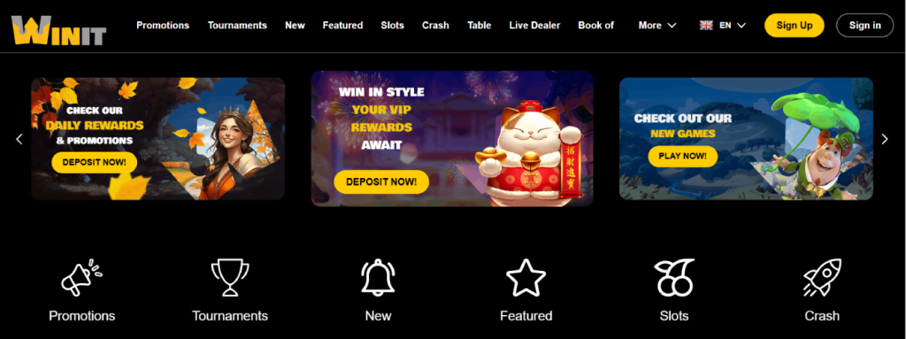Winit Casino Screenshot